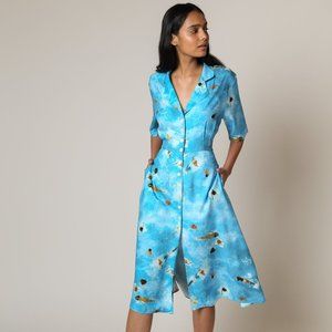 Rachel Antonoff Swimmer Print Midi Shirt Dress